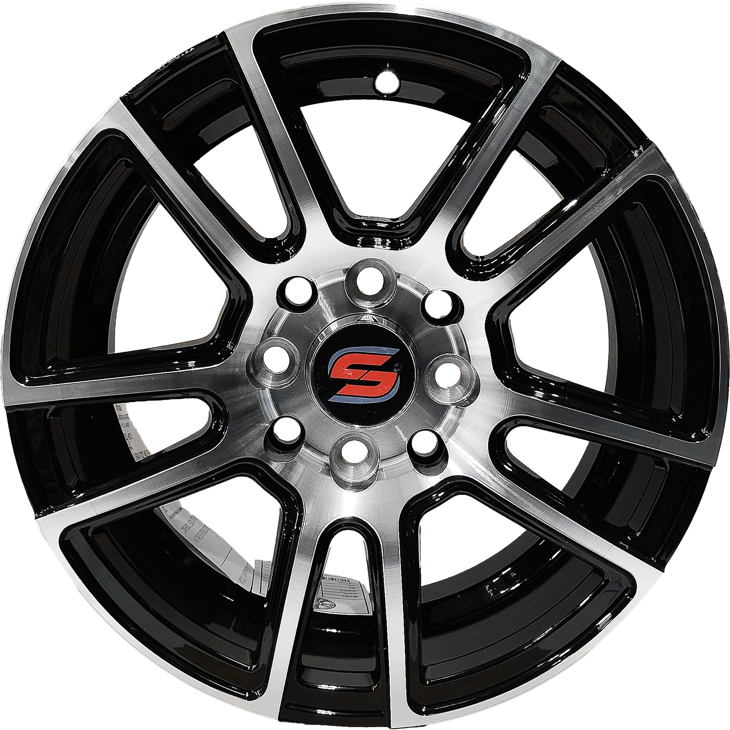 10963 R14 4X100 BLACK MACHINED 14X6 