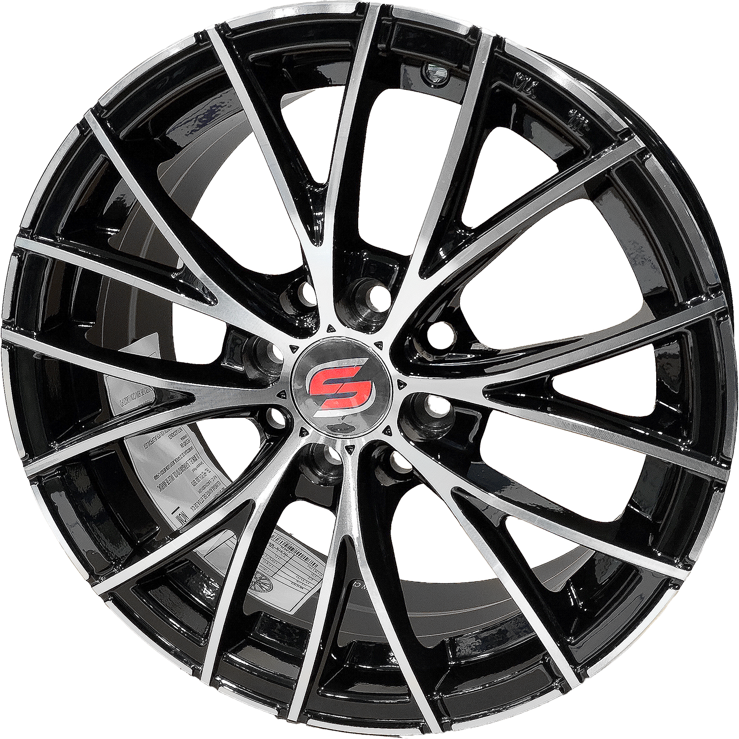 12283 R15 4X100 BLACK MACHINED 15X6.5 