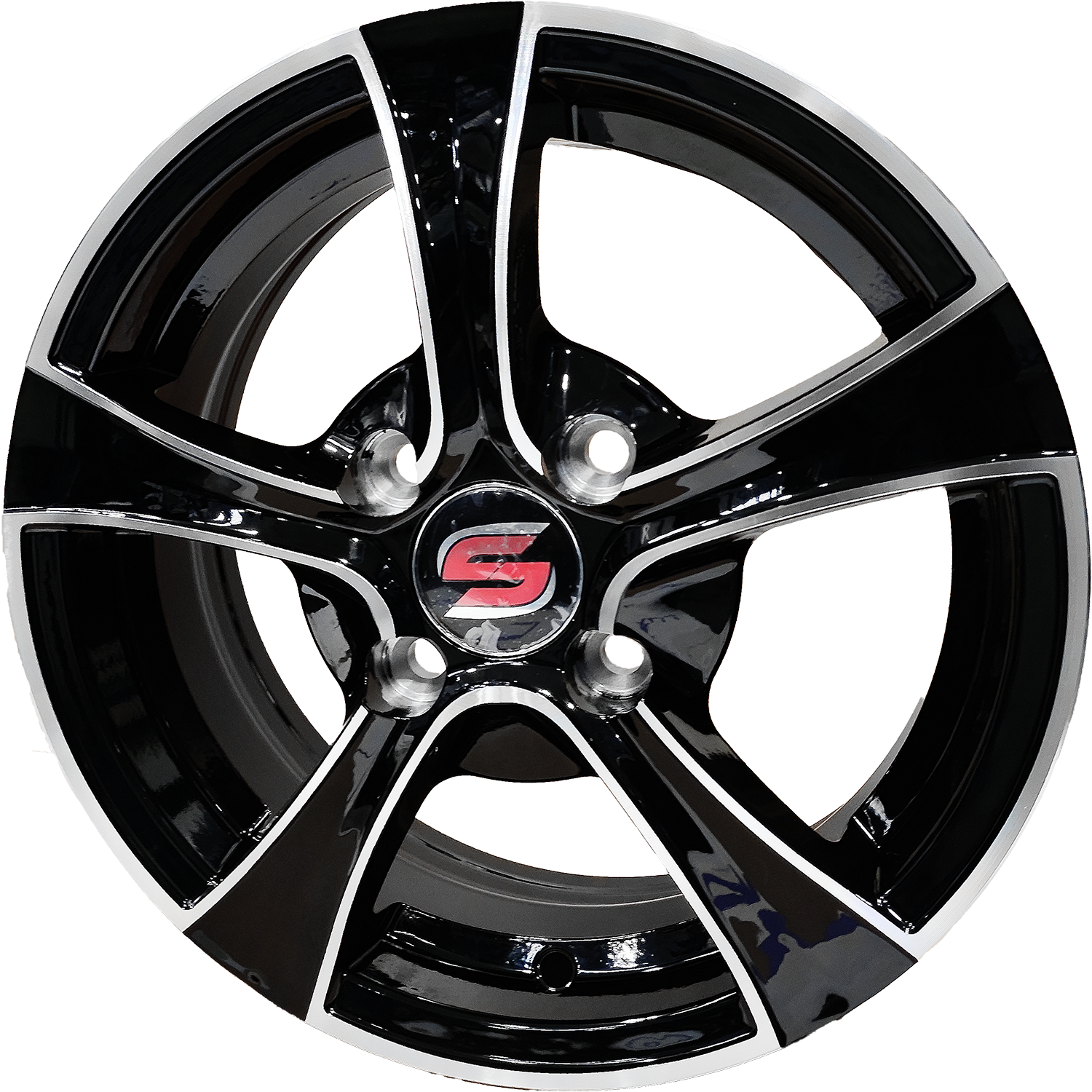 53823 R13 4X100 BLACK MACHINED 13X5 